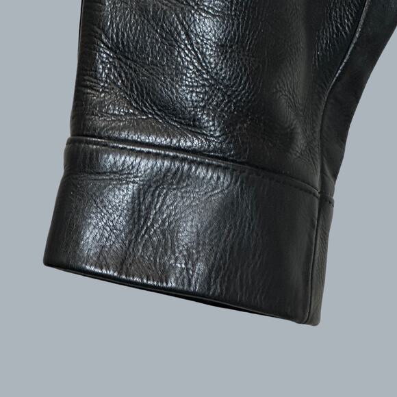 Re/Done Black Leather Fringe Jacket Drop Shoulder Women's Small NWOT - Picture 12 of 16